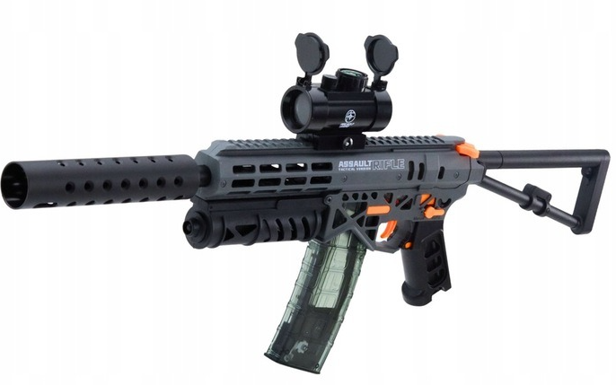 gélgolyós automata pisztoly tartozékokkal